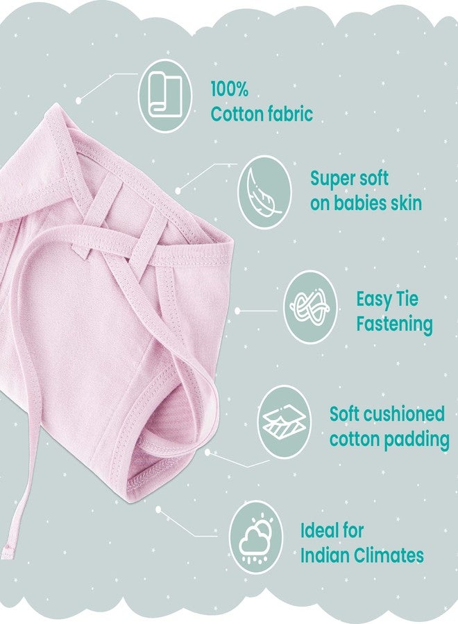 TIDY SLEEP حفاضات قماشية للأطفال من تيدي سليب - قطن 100% (متعددة الألوان، من 0 إلى 3 أشهر) عبوة من 5 قطع - صغير - Image 4