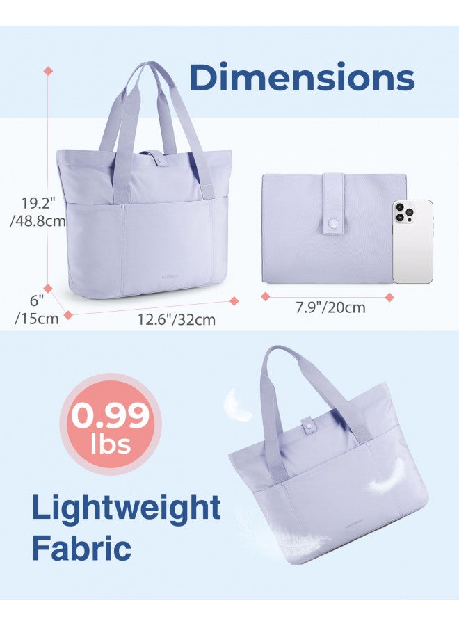 BAGSMART BAGSMART Tote Bag for Women, Foldable Tote Bag With Zipper Large Shoulder Bag Top Handle Handbag for Travel, Work  - Image 2