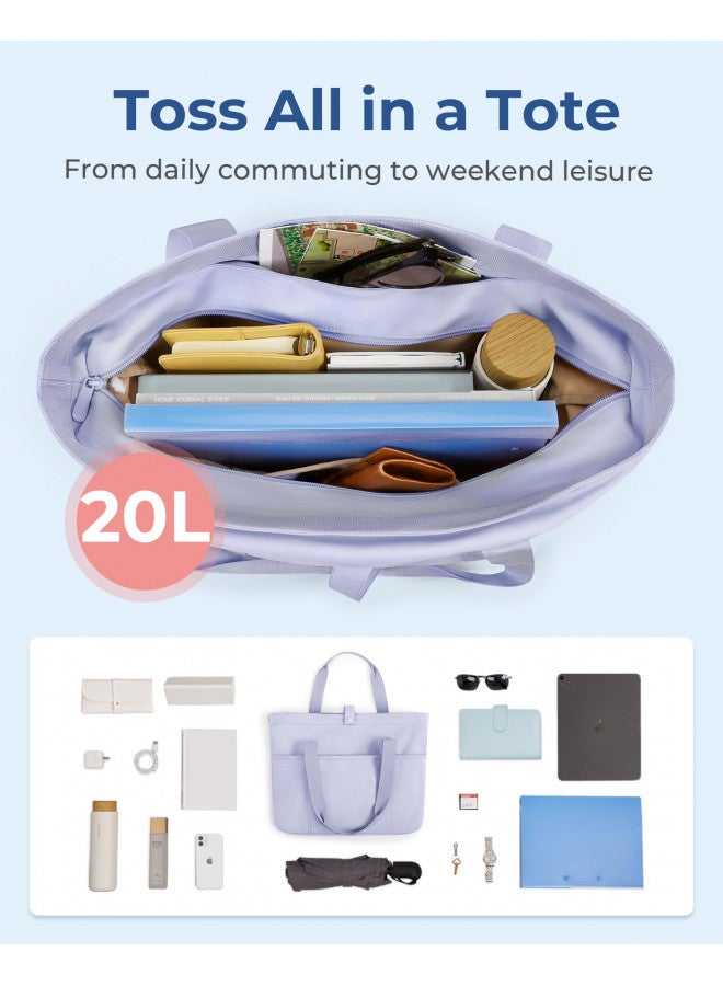 BAGSMART BAGSMART Tote Bag for Women, Foldable Tote Bag With Zipper Large Shoulder Bag Top Handle Handbag for Travel, Work  - Image 1