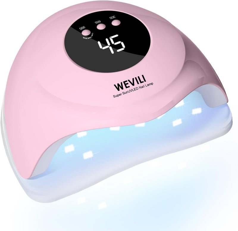 WEVILI UV LED Nail Lamp 72W Nail Dryer for Gel Polish with 24 LED Beads 3 Timer Setting Professional Nail Light UV Nail Lamp for Gel Nails with Auto Sensor LCD Screen 