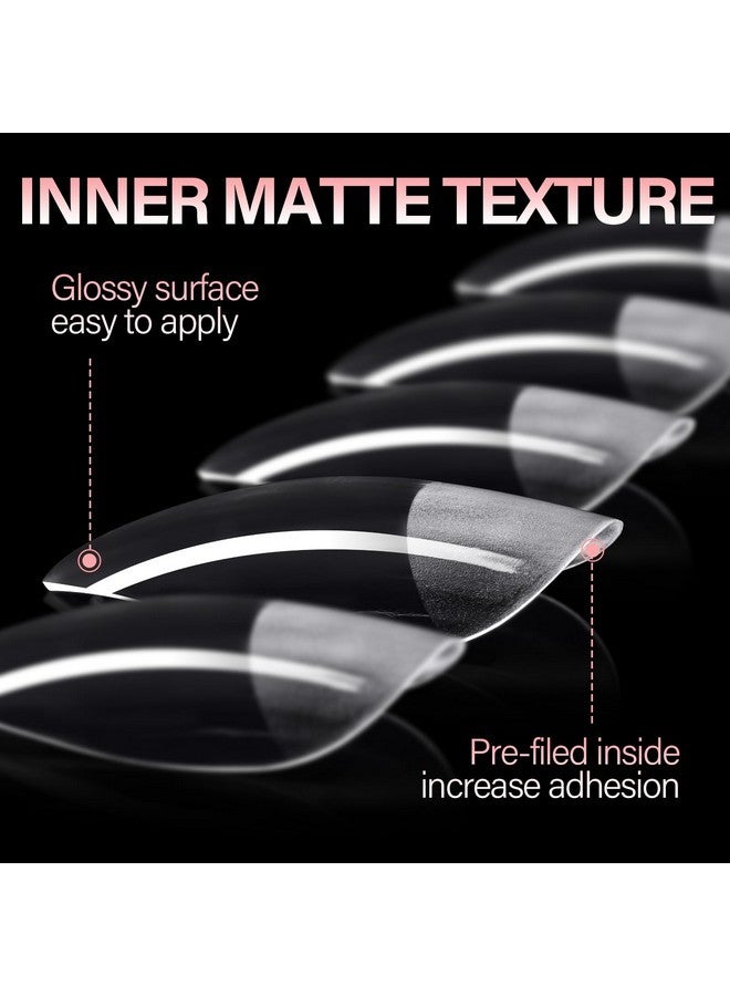 AILLSA Ballerina Nail Tips Soft Gel Clear Gelly Full Cover Nail Tips Pre-Shaped Acrylic Press On False Nails Tips For Nails Extension Home Diy Salon Manicure 216Pcs 12 Sizes - Image 4