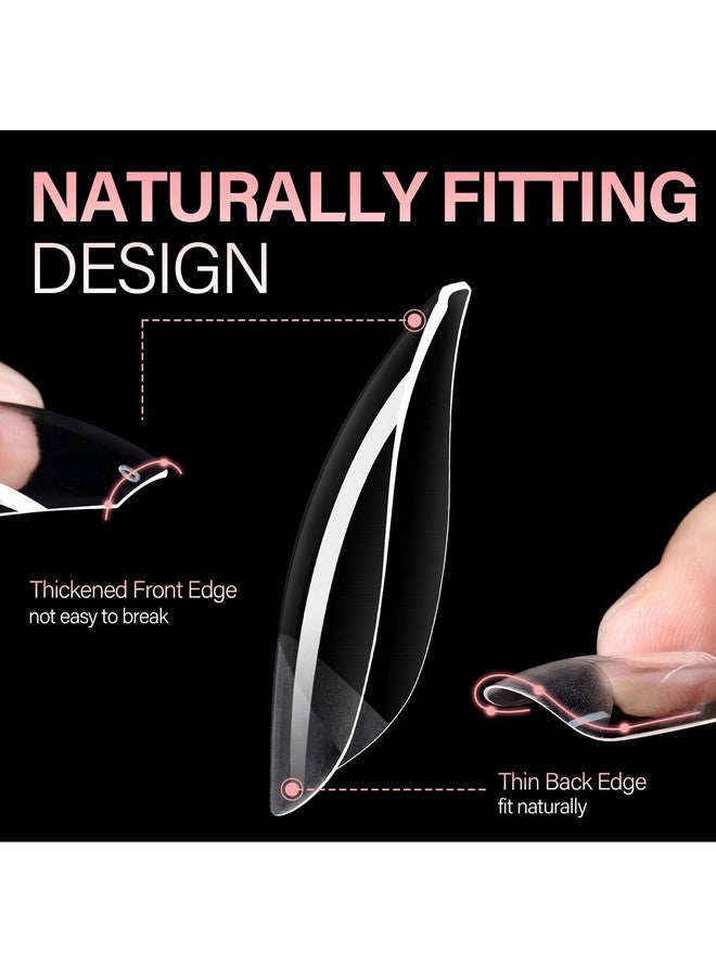 AILLSA Ballerina Nail Tips Soft Gel Clear Gelly Full Cover Nail Tips Pre-Shaped Acrylic Press On False Nails Tips For Nails Extension Home Diy Salon Manicure 216Pcs 12 Sizes - Image 2