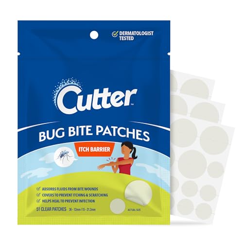 Cutter Bug Bite Patches Itch Relief Hydrocolloid Patches for Kids & Adults, Absorbs Fluids, Helps Heal, Prevents Scratching, Mosquito Itch Relief, Hydrocortisone & Suction Tool Alternative, 51 Count - Image 1