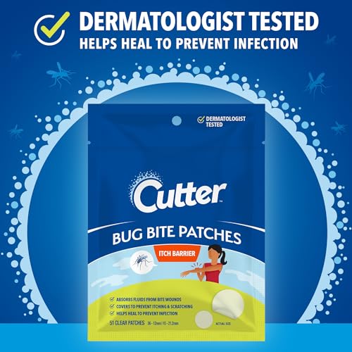 Cutter Bug Bite Patches Itch Relief Hydrocolloid Patches for Kids & Adults, Absorbs Fluids, Helps Heal, Prevents Scratching, Mosquito Itch Relief, Hydrocortisone & Suction Tool Alternative, 51 Count - Image 3
