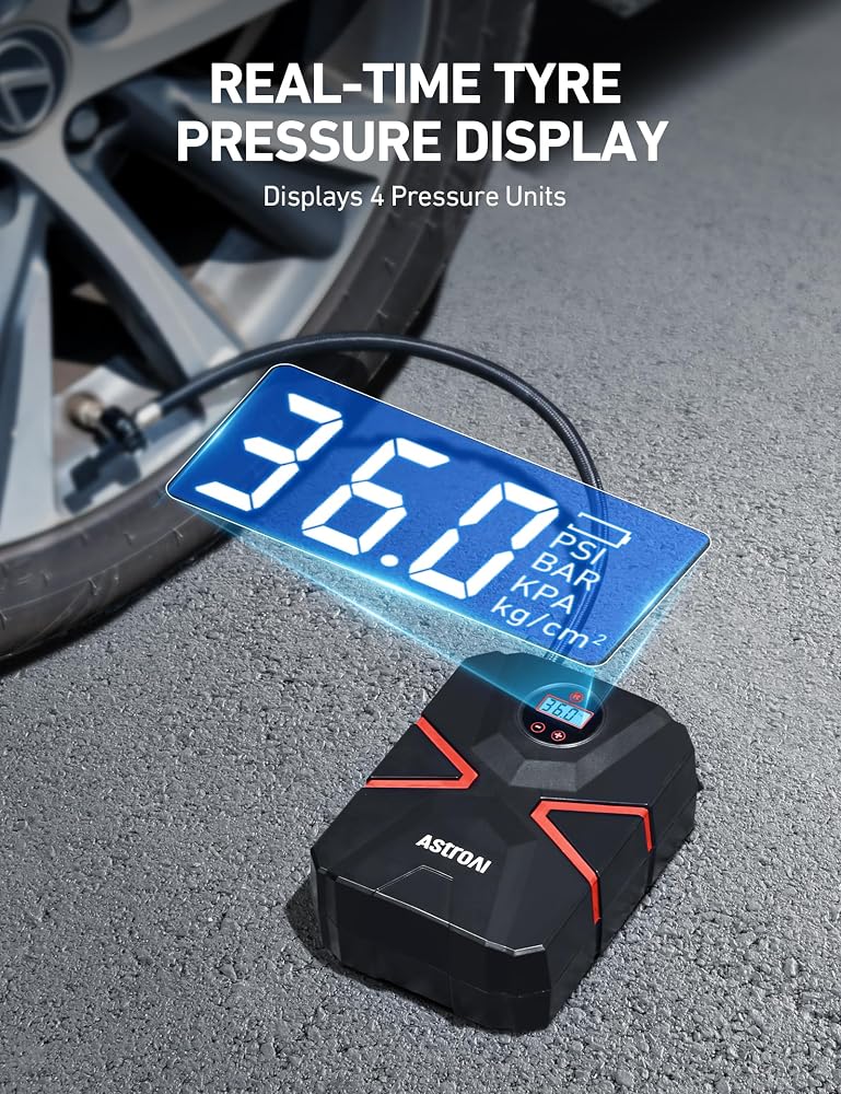 AstroAI Tire Inflator Air Compressor 12V DC Digital Car Air pump 150 PSI - Image 2