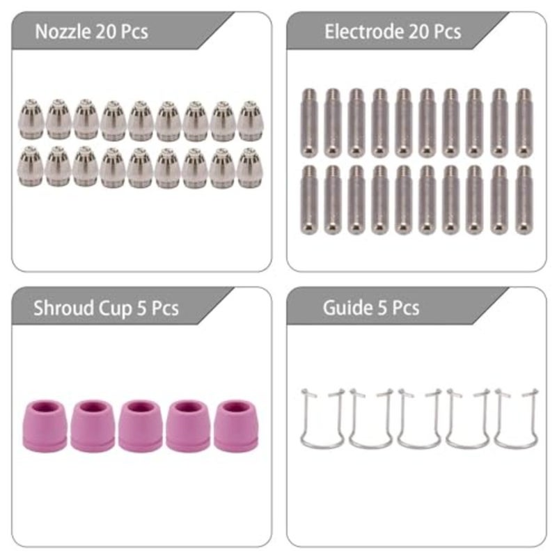 50pcs SG-55 AG-60 WSD-60 Plasma Cutter Cutting Torch Tip Nozzles Consumables Kit - Image 3