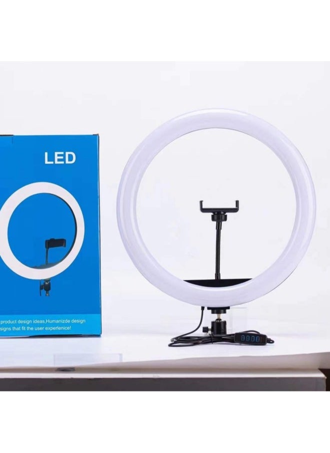 Generic - 14 Inch Ring Light 14 "beauty Live Light Three-color Light Net Red Anchor Light-Specifications:18inch Three-position Camera + 2.1m Stand + Bag + Selfie - Image 1