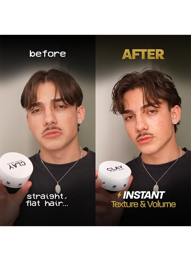 Based Bodyworks Hair Clay For Men, Premium Hair Clay With Strong Hold, Texturizing Finish & Zero Shine, Styling Clay For Medium, Thick, Straight, Or Wavy Hair, Santal Sandalwood Fragrance (3oz Pack Of 1) - Image 3