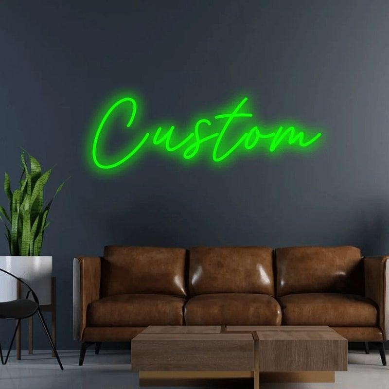 ديكور ضوء نيون LED أزرق مخصص بثلاثة خطوط بحجم 20 بوصة، يعمل بفن فريد مع فكرة نص حصرية، مثالي للترويج في الحانات، جدران غرف النوم، حفلات أعياد الميلاد، أماكن حفلات الزفاف، ولافتات المكاتب. - Image 4