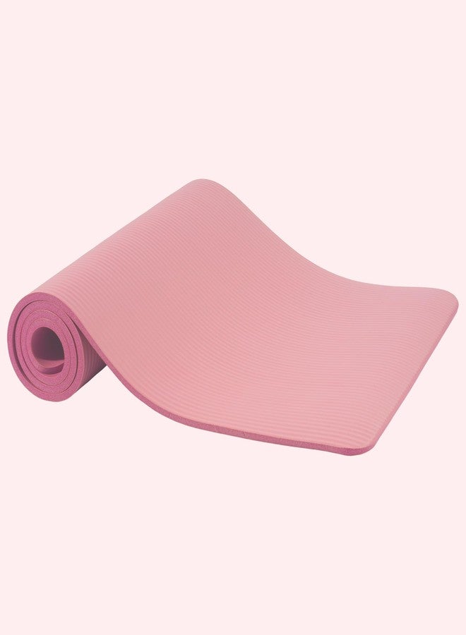 Fitvids 1/2-Inch Thick High Density Foam Exercise Yoga Mat with Carrying Strap, For Cushioning The Body Against Hard Floors, Pale Pink - Image 2