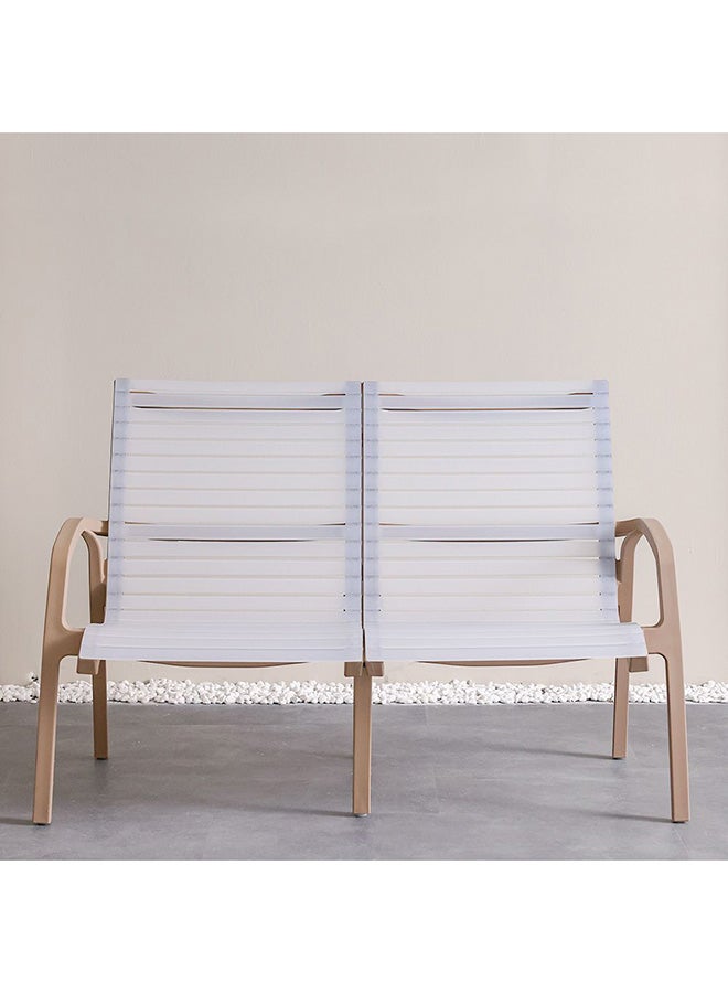 DANUBE HOME كرسي ألاسكا PP مقعدين كرسي حديقة خارجي | مقاعد حديقة لجميع الأحوال الجوية | كرسي مقعدين بلاستيك أثاث خارجي حديث للباتيو L131xW112xH252cm-توبي - Image 2