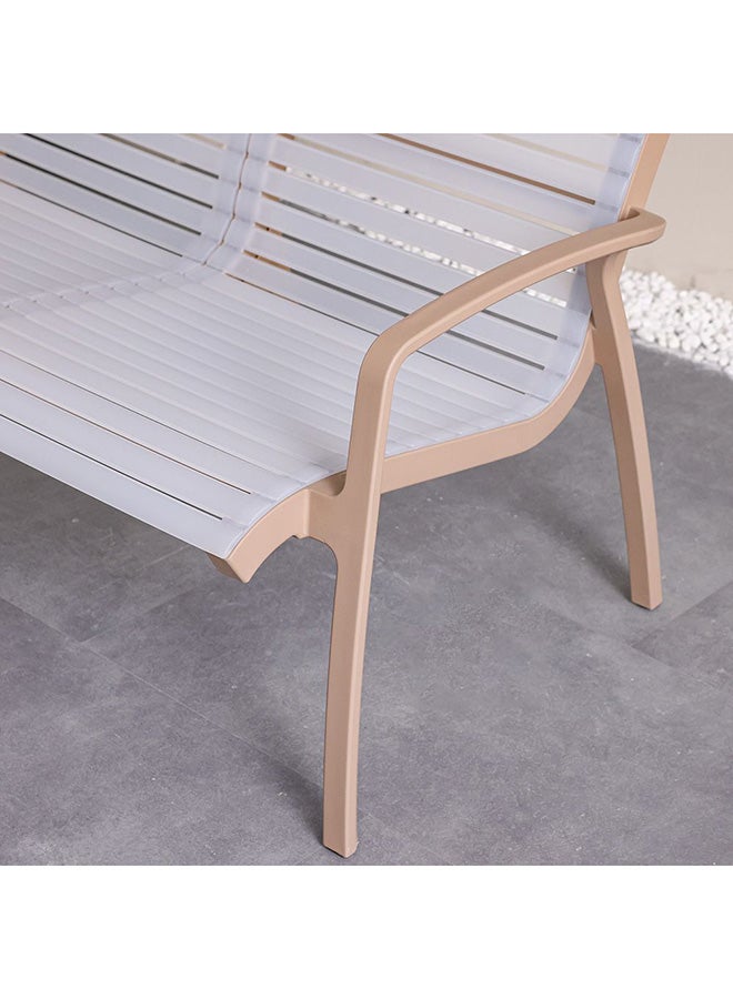 DANUBE HOME كرسي ألاسكا PP مقعدين كرسي حديقة خارجي | مقاعد حديقة لجميع الأحوال الجوية | كرسي مقعدين بلاستيك أثاث خارجي حديث للباتيو L131xW112xH252cm-توبي - Image 4