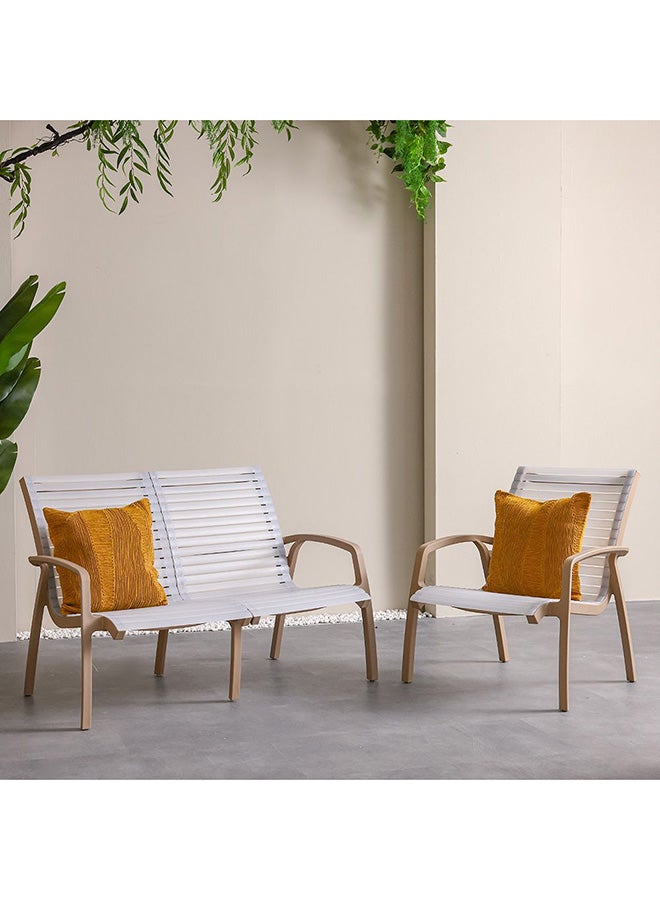 DANUBE HOME كرسي ألاسكا PP مقعدين كرسي حديقة خارجي | مقاعد حديقة لجميع الأحوال الجوية | كرسي مقعدين بلاستيك أثاث خارجي حديث للباتيو L131xW112xH252cm-توبي - Image 5