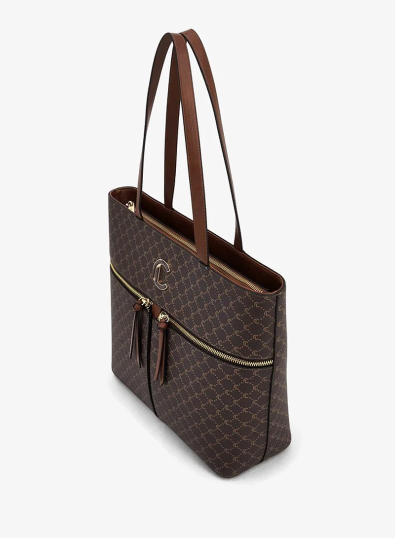 Le Confort  Monogram Print Tote Bag With Double Handle for Women | Best Price UAE