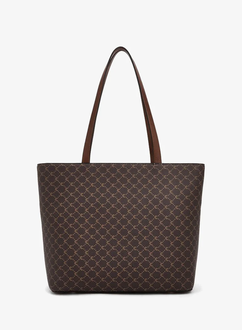 Le Confort  Monogram Print Tote Bag With Double Handle for Women | Best Price UAE