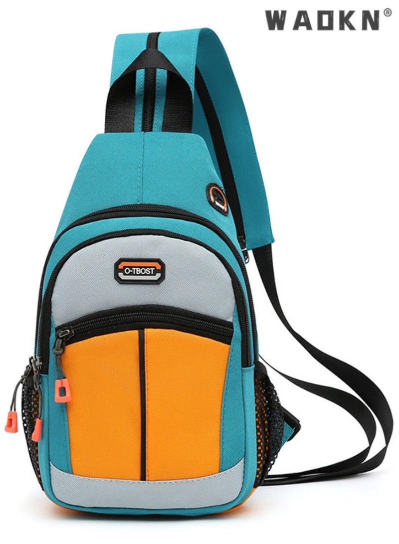 WAOKN Unisex Trendy Oxford Cloth Backpack, Boys and Girls Multifunctional Crossbody Bag, Student Outdoor Chest Bag Shoulder Bag Small School Bag Sports Bag Hiking Bag Trekking Bag Back Bag - Image 1