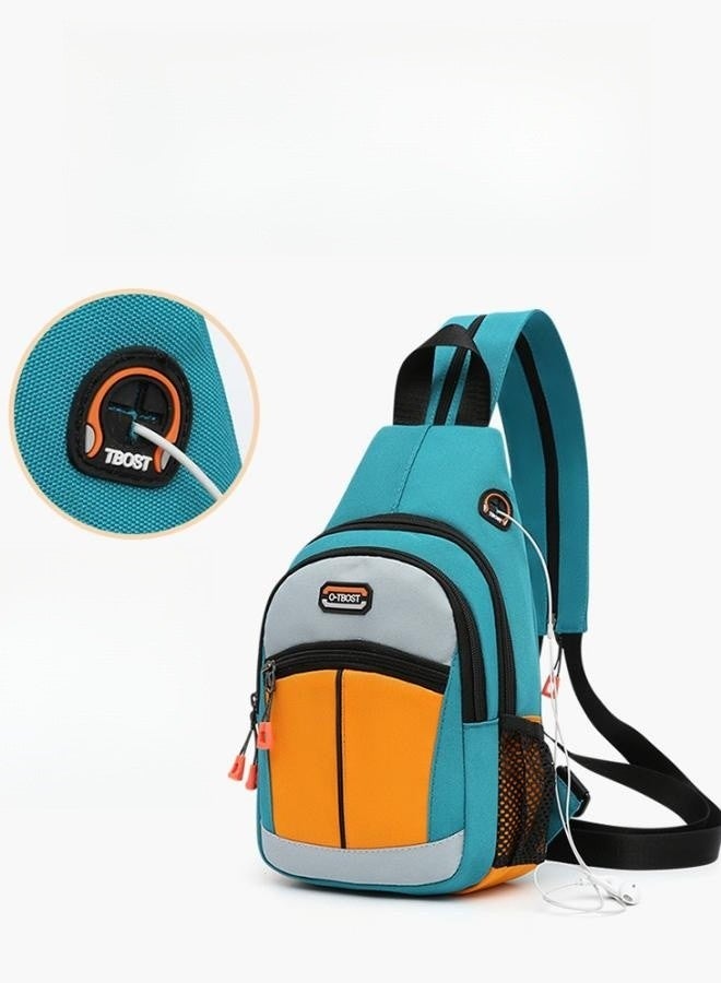 WAOKN Unisex Trendy Oxford Cloth Backpack, Boys and Girls Multifunctional Crossbody Bag, Student Outdoor Chest Bag Shoulder Bag Small School Bag Sports Bag Hiking Bag Trekking Bag Back Bag - Image 3