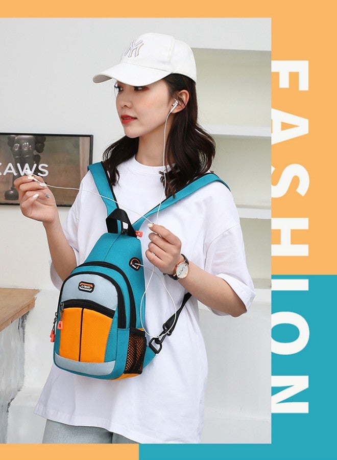 WAOKN Unisex Trendy Oxford Cloth Backpack, Boys and Girls Multifunctional Crossbody Bag, Student Outdoor Chest Bag Shoulder Bag Small School Bag Sports Bag Hiking Bag Trekking Bag Back Bag - Image 2