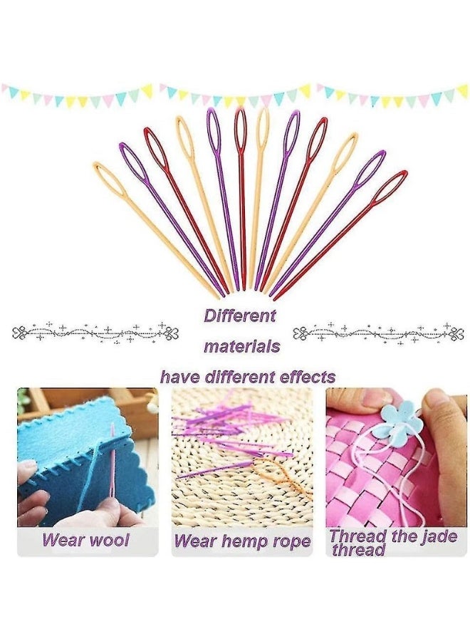 Set of 6 Plastic Knitting and Crochet Needles - Multi Color for Wool Yarn and Crafts, Different Sizes Suitable for Beginners and Professionals, Made of Durable Plastic with High Quality - Image 3