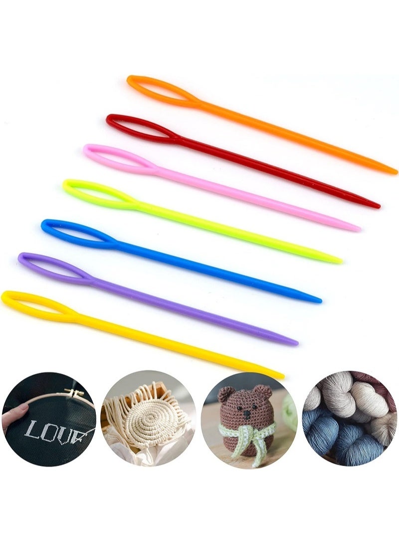 Set of 6 Plastic Knitting and Crochet Needles - Multi Color for Wool Yarn and Crafts, Different Sizes Suitable for Beginners and Professionals, Made of Durable Plastic with High Quality - Image 5