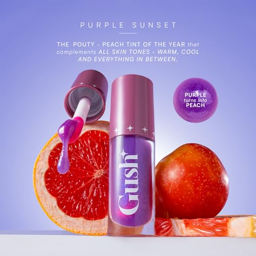 GUSH Pink Tint Colour Changing pH Lip Oil | Long Lasting Hydration & Nourishment | Enriched with Jojoba and Rosehip Oils | Weightless, Non-Sticky & Glossy Finish | (Purple Sunset 5ml) - Image 3