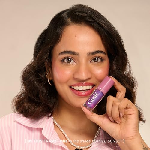 GUSH Pink Tint Colour Changing pH Lip Oil | Long Lasting Hydration & Nourishment | Enriched with Jojoba and Rosehip Oils | Weightless, Non-Sticky & Glossy Finish | (Purple Sunset 5ml) - Image 2