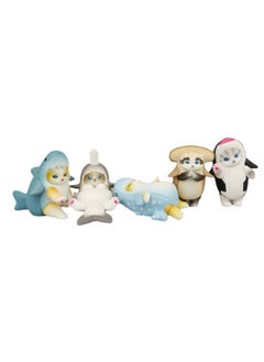 Generic Cute Elephant Slide Cat Box Egg Hamburger Sandwich Cat Fried Shrimp Cat Mini Food Play Ornaments Toy Doll-color:5 Pieces Of Type B In Bag  - Image 1