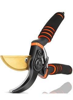 Pruning Shears, 8.5" SK5 Steel with Titanium Pruning Shears, Bypass Pruning Shears and Micro-tip Garden Scissors, Sharp Stainless Steel Blade, Garden Clippers for Rose, Plant, Tree, Garden Fift