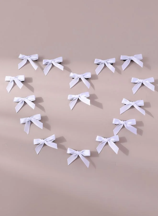 Take Two Pack of 15 - White Bow Hair Clips