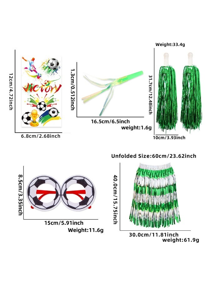 Soccer Themed Party Decorations Set, Football Victory Party Supplies, Grass Skirt, Noisemaker, Glasses, Stickers for World Cup, Sports Birthday, Cheerleading, Football Game Celebration in UAE - Image 2