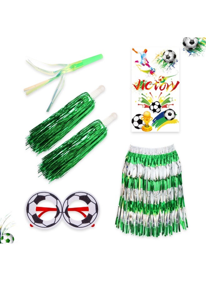 Soccer Themed Party Decorations Set, Football Victory Party Supplies, Grass Skirt, Noisemaker, Glasses, Stickers for World Cup, Sports Birthday, Cheerleading, Football Game Celebration in UAE - Image 1