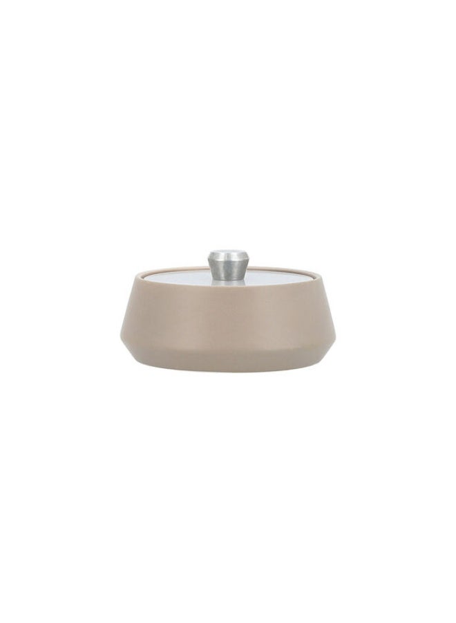 Dallaty Beige Porcelain Date Bowl With Lid 15.5x15.5x10 Cm - Image 1