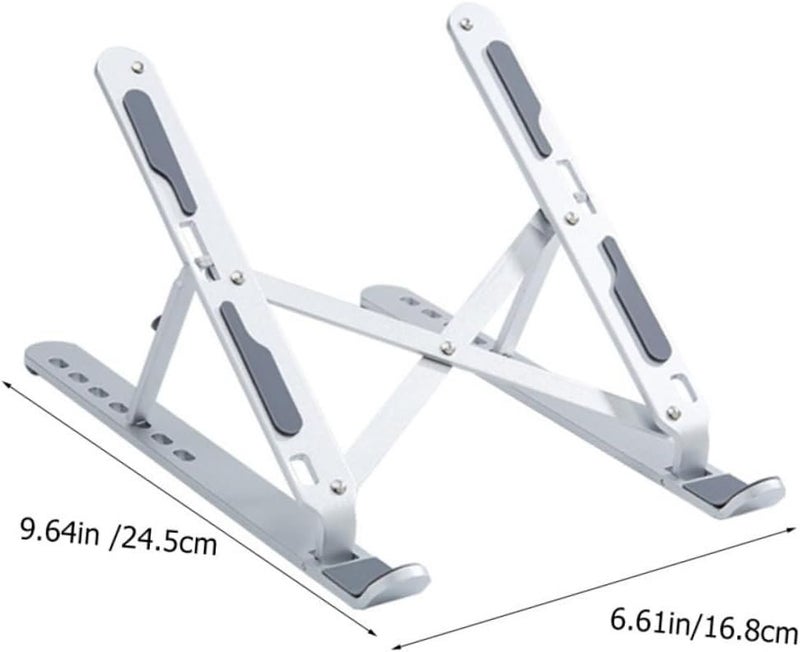 Foldable Aluminum Alloy Laptop Stand Adjustable Computer Holder with Heat Dissipation Portable Notebook Riser for Home and Office Use - Image 1