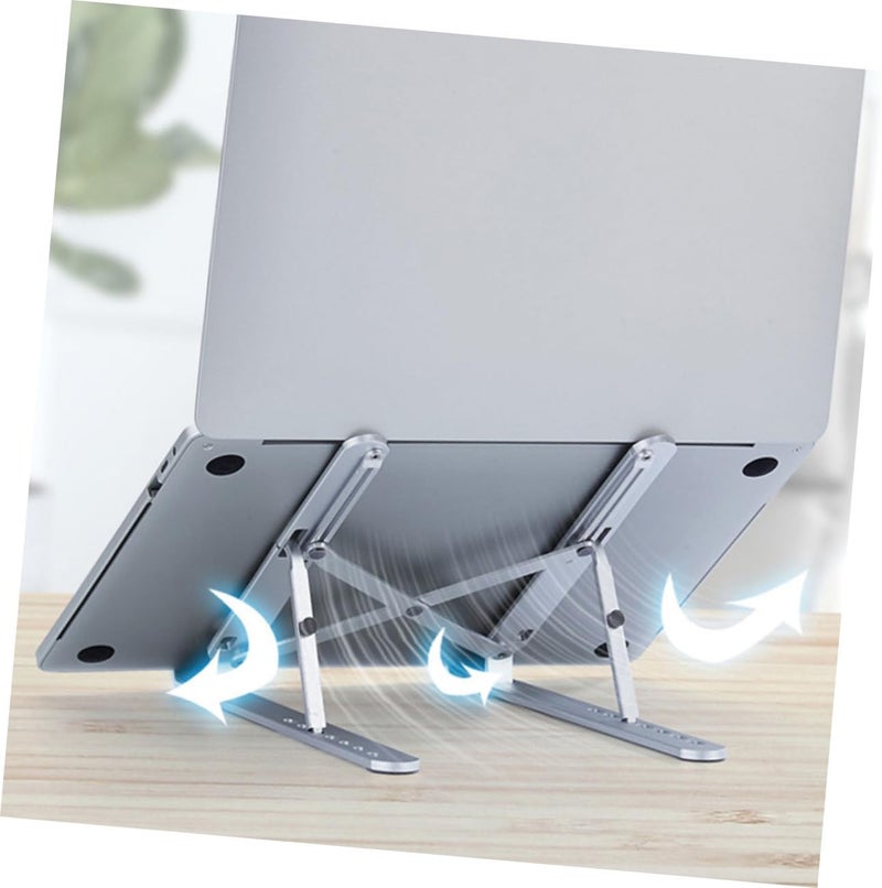 Foldable Aluminum Alloy Laptop Stand Adjustable Computer Holder with Heat Dissipation Portable Notebook Riser for Home and Office Use - Image 4