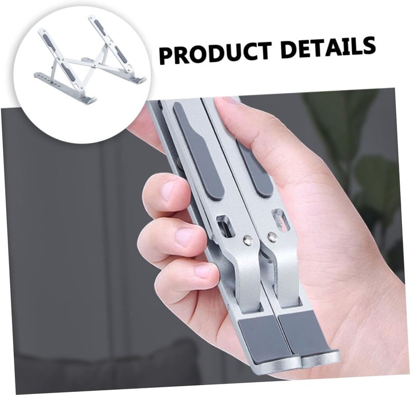 Foldable Aluminum Alloy Laptop Stand Adjustable Computer Holder with Heat Dissipation Portable Notebook Riser for Home and Office Use - Image 2