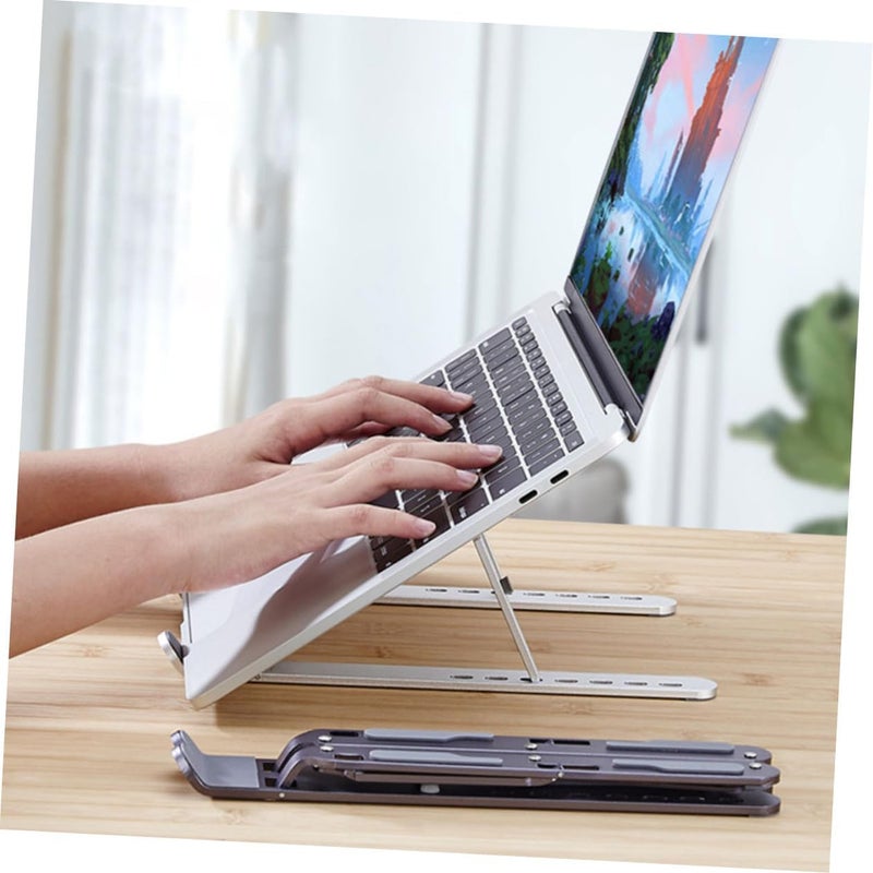 Foldable Aluminum Alloy Laptop Stand Adjustable Computer Holder with Heat Dissipation Portable Notebook Riser for Home and Office Use - Image 5