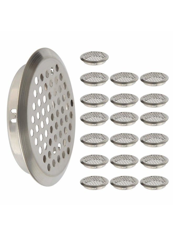FOCCTS 20PCS 2-1/8 Inch(53mm) Circular Stainless Steel Air Vent Hole Mesh Hole Silver Tone for Kitchen, Bathroom, Cabinet, Wardrobe, Shoe Cabinet, and Decorative Cabinet - Image 1