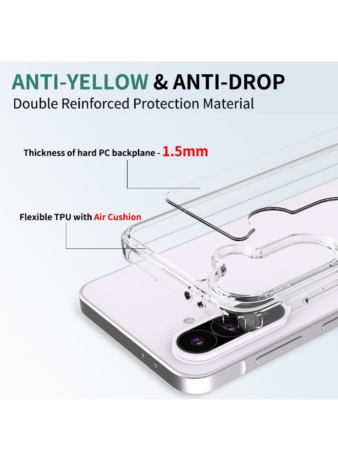 TEXEEM Clear Case for Samsung Galaxy A56 5G, Transparent Polycarbonate, Drop Protection, Anti-Fade, Slim Fit Design with 0.85mm Raised Edge - Image 5