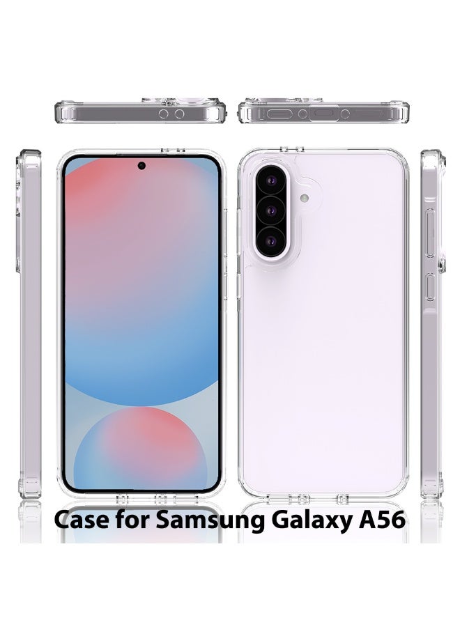 TEXEEM Clear Case for Samsung Galaxy A56 5G, Transparent Polycarbonate, Drop Protection, Anti-Fade, Slim Fit Design with 0.85mm Raised Edge - Image 2