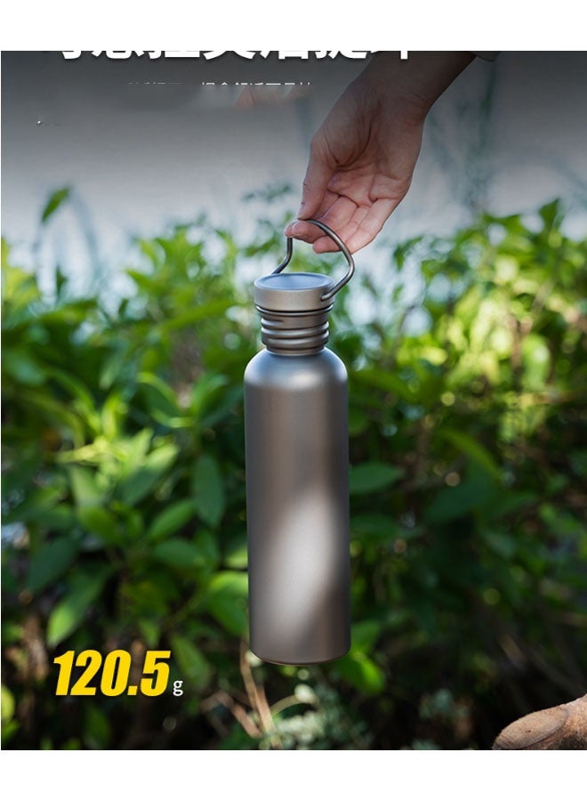 750ml pure titanium sports water bottle, simple style, outdoor cycling travel portable camping water bottle lightweight outdoor camping water cup can boil water, with lid size 7*19*5.5cm, 12 hours long-term heat preservation, suitable for water, iced tea or coffee, smoothies, business office cup, travel. (Gray) - Image 5