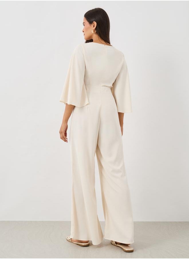 Styli Styli Embellished Balloon Sleeve V-Neck Jumpsuit  - Image 5