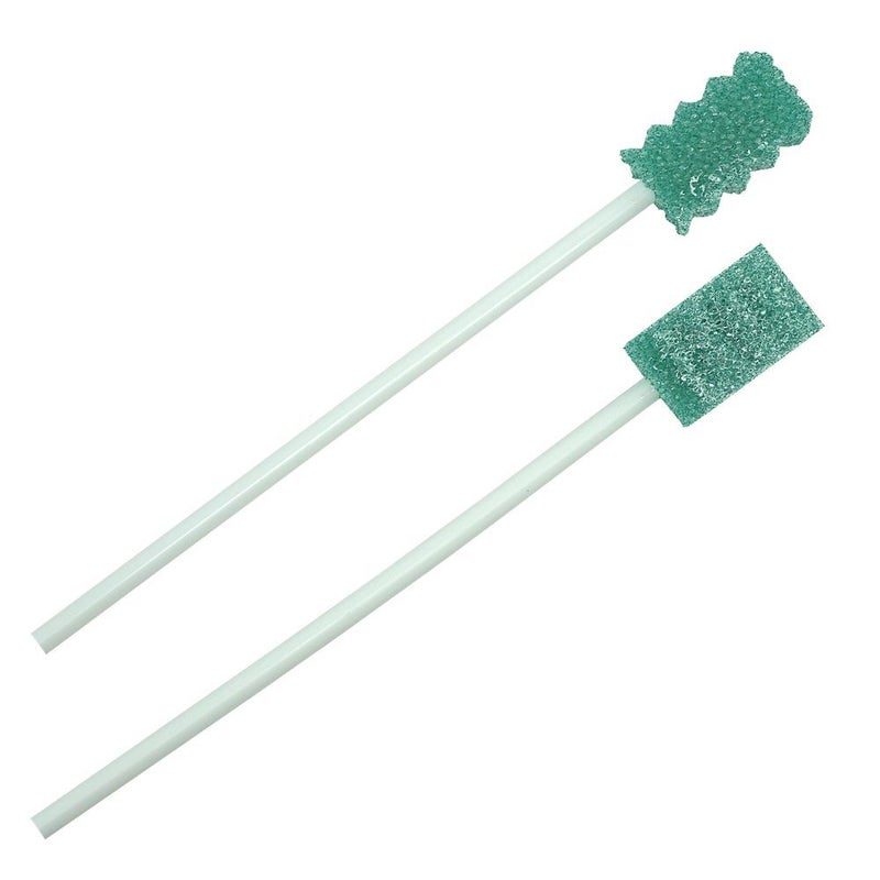 MUNKCARE Disposable Dentifrice Treated Oral Care Sponge Swabs Individual Wrapped 150 Counts Dark Green - Image 2