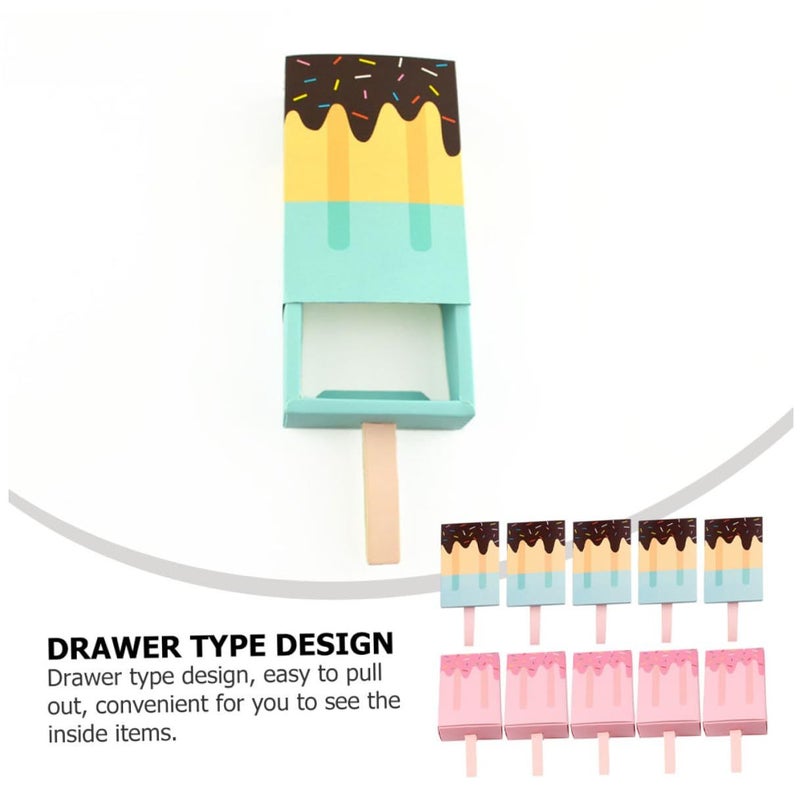 SUPVOX Ice Cream Candy Boxes 20pcs Blue Drawer Style Party Favor Containers - Image 4