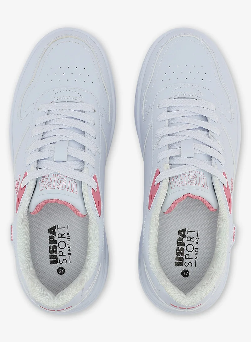 U.S. Polo Assn. white Women's  White Low-Top Sneakers - Style that Moves, Comfort Shoes that Lasts for Women | Best Price UAE