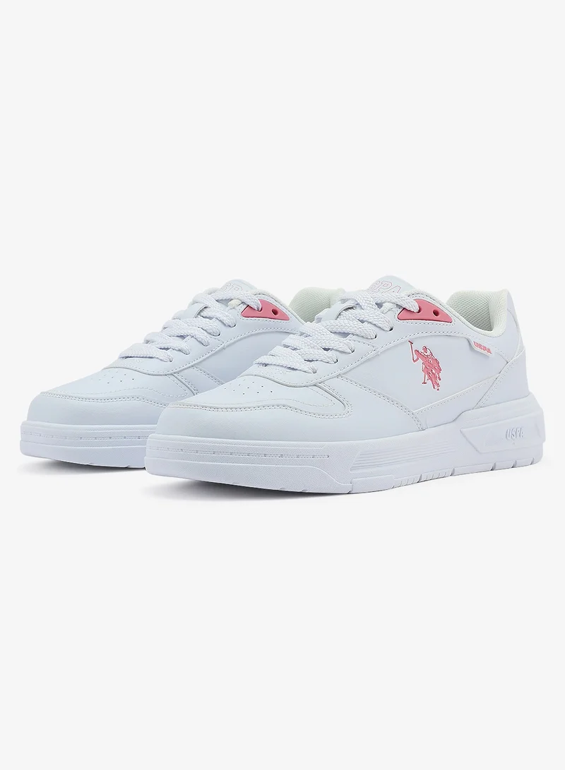 U.S. Polo Assn. white Women's  White Low-Top Sneakers - Style that Moves, Comfort Shoes that Lasts for Women | Best Price UAE