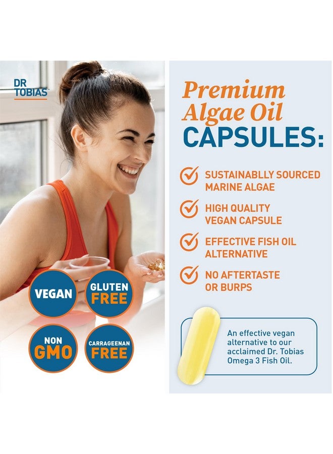 Dr. Tobias Vegan Omega 3 Supplement - 1400mg Algae Oil, 420mg DHA, and 210mg EPA per Serving - Non-GMO, Gluten-Free, Carrageenan-Free - 60 Capsules, 30 Servings - Image 4