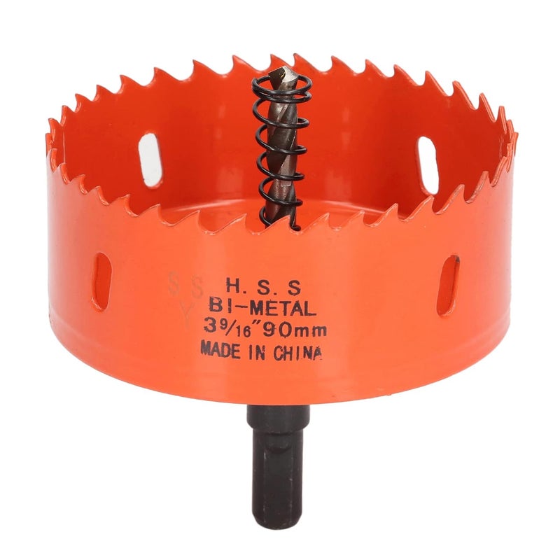 Hole Saw, High Speed Steel Hss Bimetal Hole Cutter, Power Drill Parts Accessories with Heavy Duty Arbor for Cornhole Boards Wood (3-9/16(90mm)), ANKROYU1ybgfcsw5m-11 - Image 1