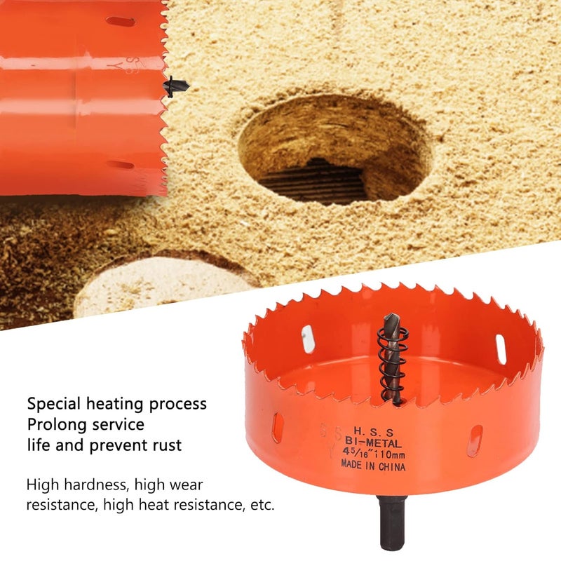 Hole Saw, High Speed Steel Hss Bimetal Hole Cutter, Power Drill Parts Accessories with Heavy Duty Arbor for Cornhole Boards Wood (3-9/16(90mm)), ANKROYU1ybgfcsw5m-11 - Image 3