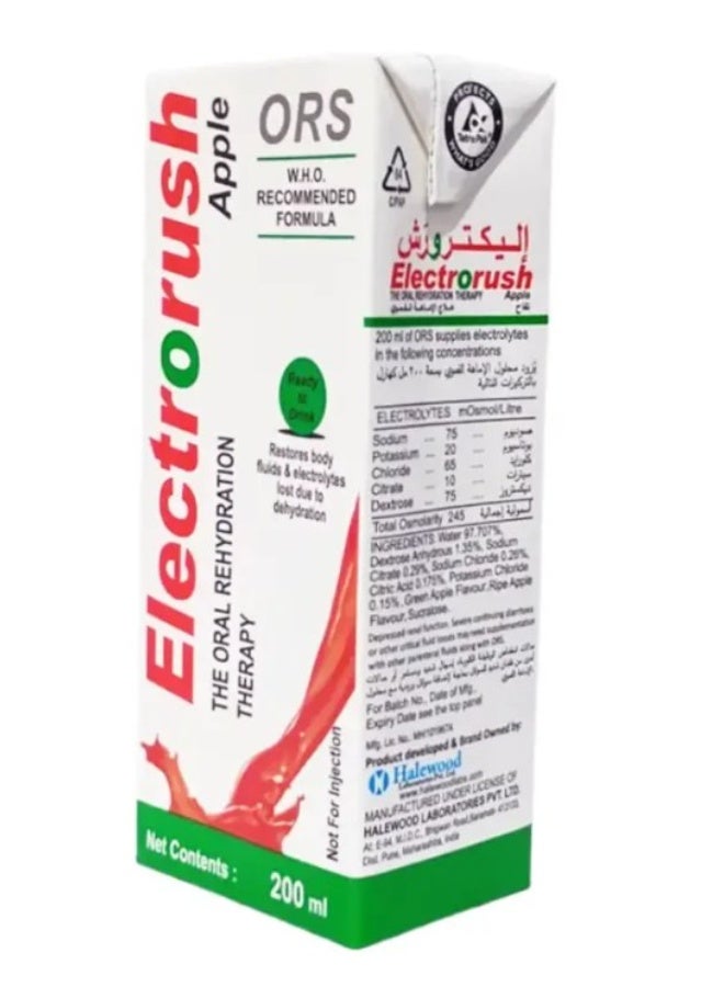 O.R.S ORS Electrorush Apple 200ml – Ready-to-Drink Electrolyte Hydration Solution - Image 1