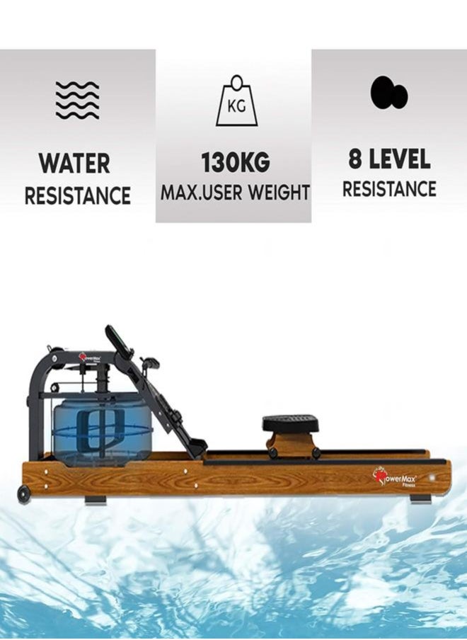 PowerMax Fitness Fitness Rwc-2000 Water Rowing Machine With Digital Display For Commercial Use  - Image 3